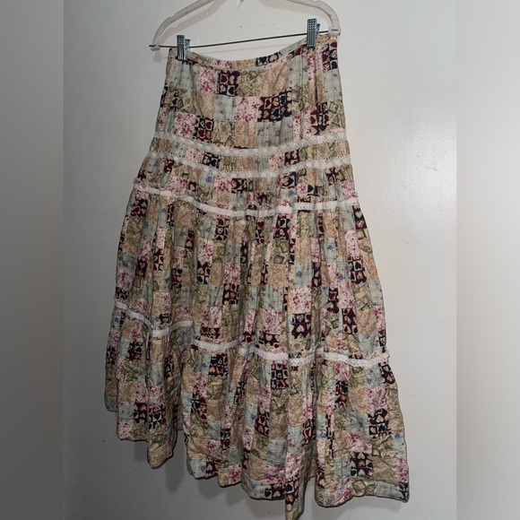 Vintage Polo Jeans Company  Floral Patchwork Boho Midi/Maxi Flowy Skirt - Picture 5 of 5